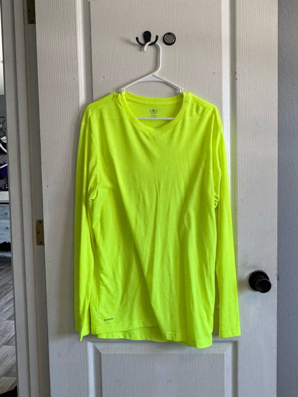 Athletic Works Neon Yellow Long Sleeve Crewneck Shirt